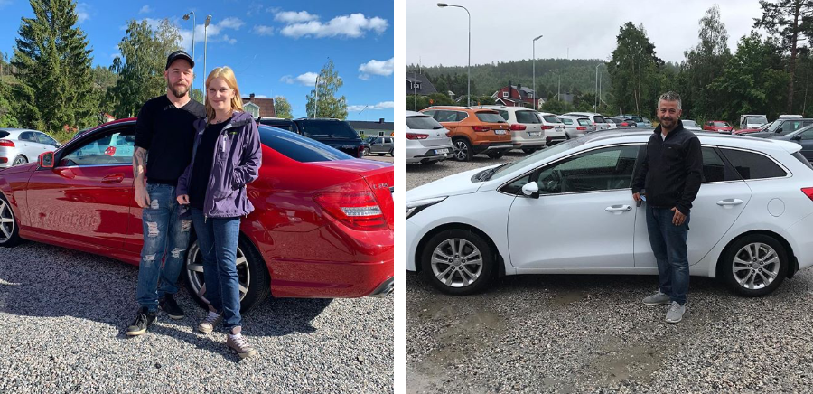 nysålda-bilar-i-kollage-röd-bil-vit-bil-nöjda-säljare-sundsvall